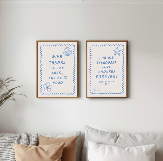 Give Thanks Wall Art Set - A3 Printable Digital Download